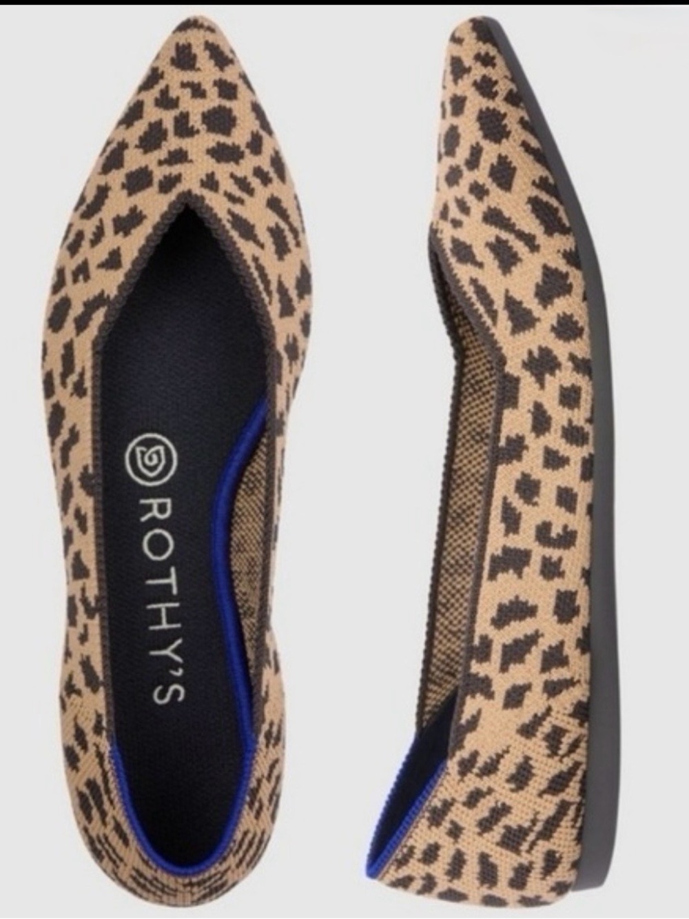 Rothy’s The Point Flats Cheeta Print Size 9